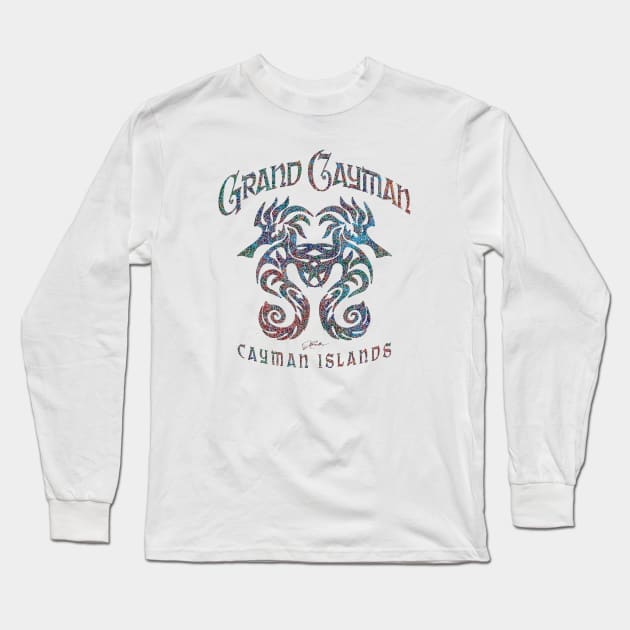 Grand Cayman, Cayman Islands, Dual Seahorses Long Sleeve T-Shirt by jcombs